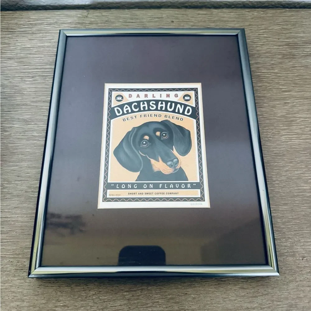 Darling Dachshund Coffee Bar Dog Poster Wall Art Decor Sign